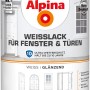 Dose Alpina Weißlack glänzend für Fenster und Türen, 2 Liter.