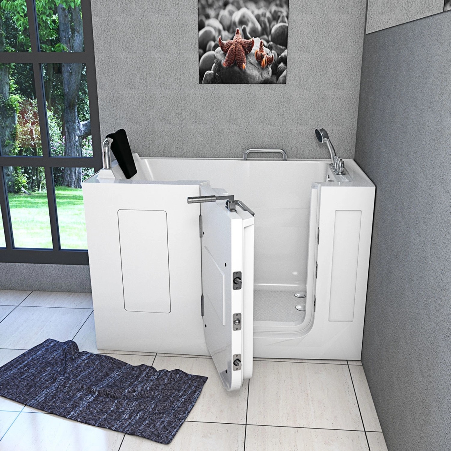 AquaVapore Sitzbadewanne Senioren Wanne Sitzwanne mit Tür S07-TH-C-L ...