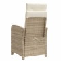 Beiges vidaXL Bistro-Set: Rattan-Gartenstuhl mit Kissen, Rückenansicht. Gartenmöbel für Balkon und Terrasse.