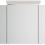 Posseik Spiegelschrank 90 cm Eiche Gold mit LED-Lampe und Glasböden.