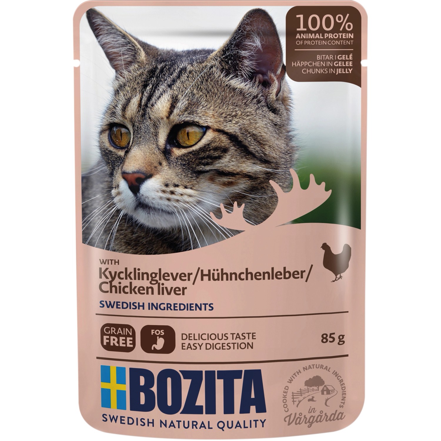Bozita Katzen-Nassfutter Hühnchenleber Häppchen in Gelee 85 g