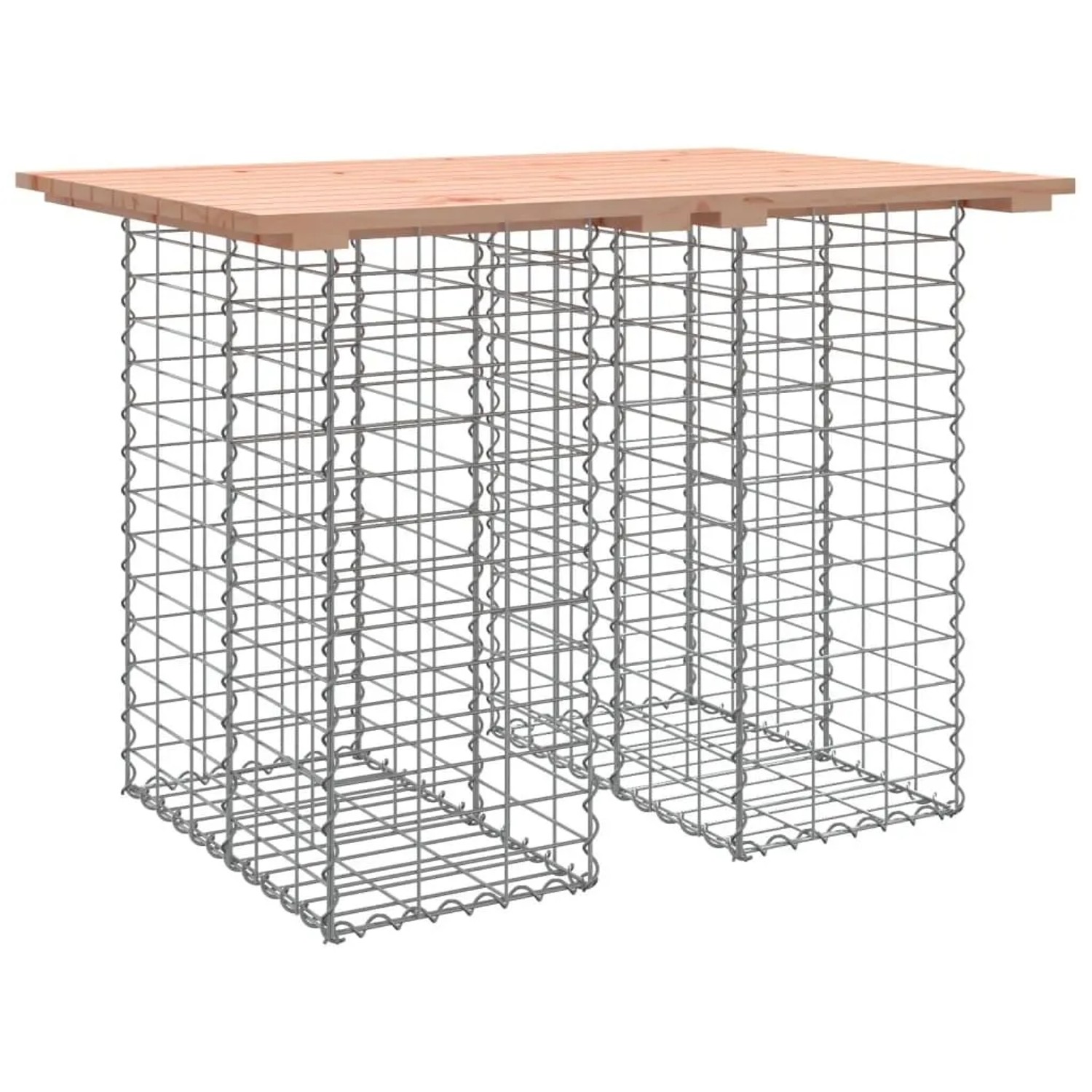 DELUKE Gartenbank Gabionen TELLE Aus Stahl 100x70x72cm Massivholz Douglasie 30cm Gabionenbreite Gabionenbank Gabionengitter Ziergabione