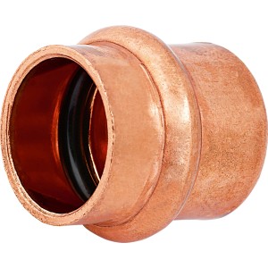 Kupfer Press-Kappe, Ø 18 mm, zum Verschließen von Kupferrohren im Sanitärbereich.