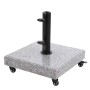 Heller Granit Schirmständer (70 kg) mit Rollen für Sonnenschirme.
