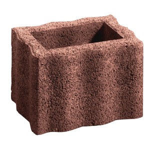 Brauner Pflanzstein Wellino mit Wellendesign, 30x20x20 cm. Ideal für Beetbegrenzungen und Hänge.
