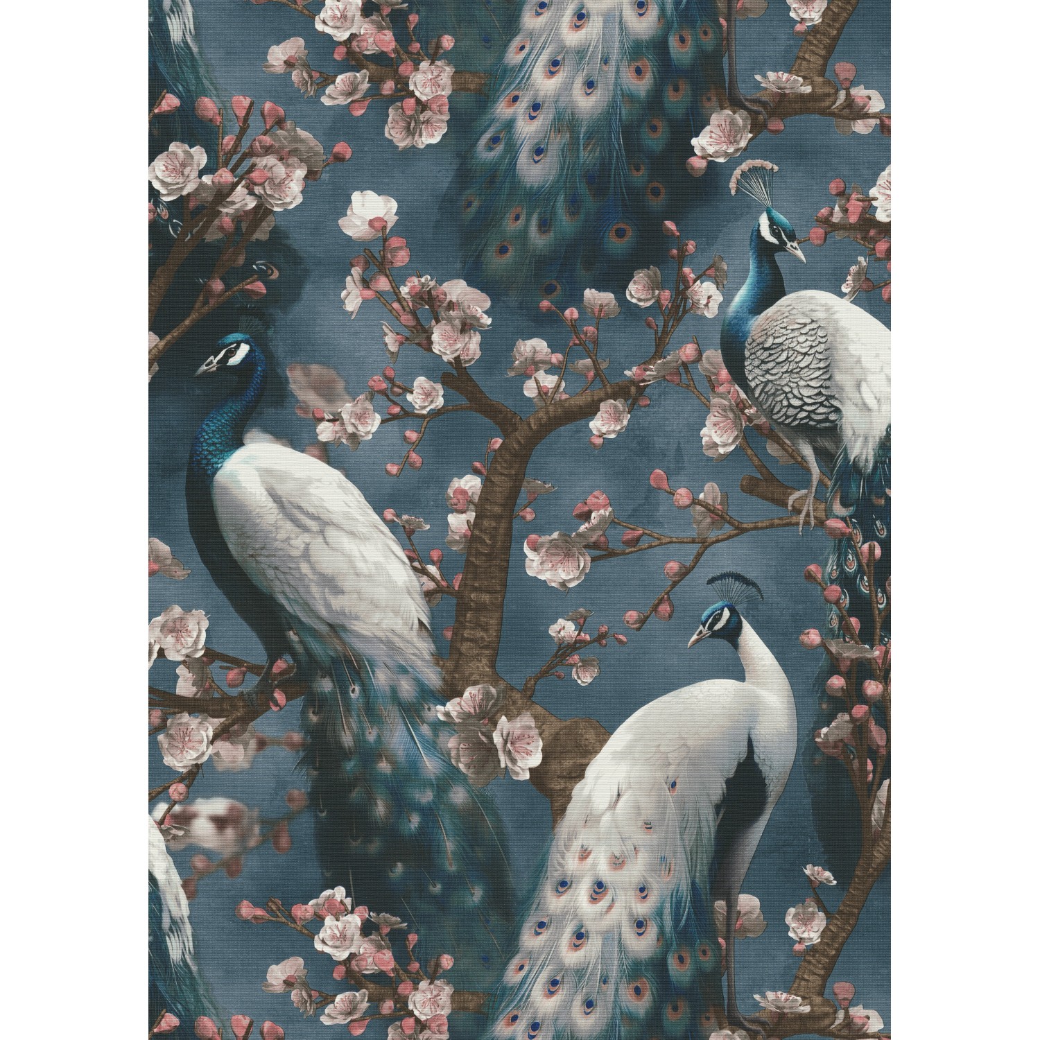 Erismann Vliestapete Pfau blau B/L: ca. 53x1005 cm günstig online kaufen