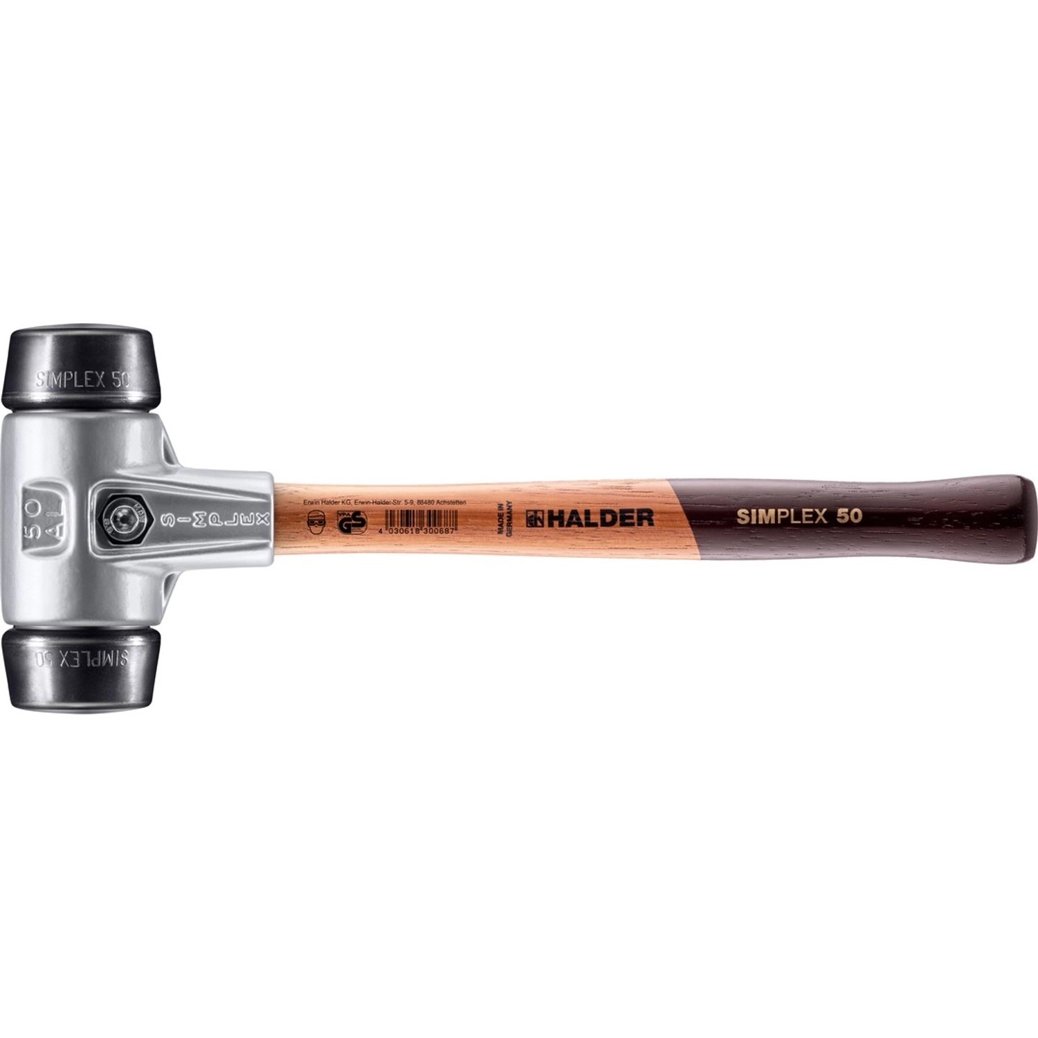 Halder Simplex Schonhammer Ø 50 mm Gummi mit Aluminiumgehäuse günstig online kaufen