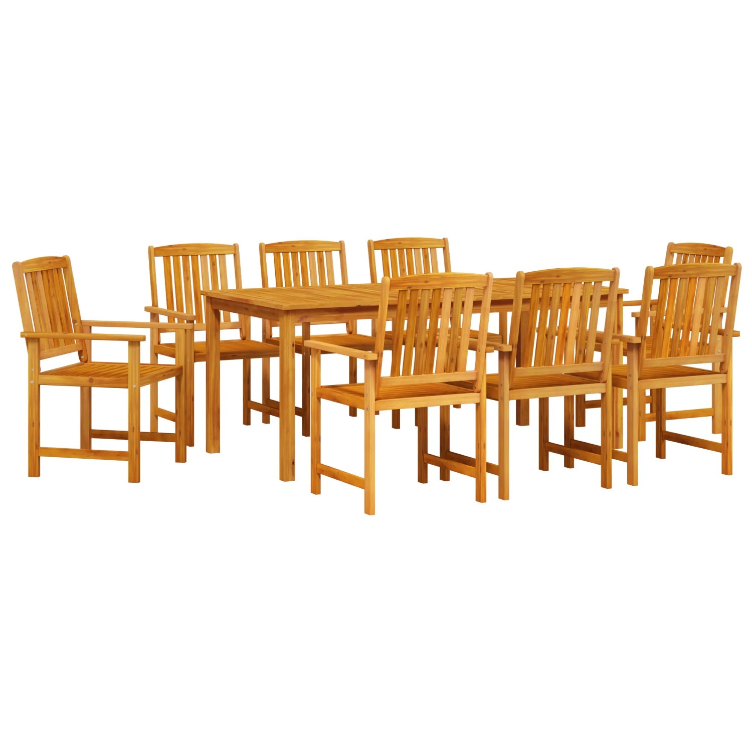vidaXL 9-tlg Garten-Essgruppe Massivholz Akazie 3375681