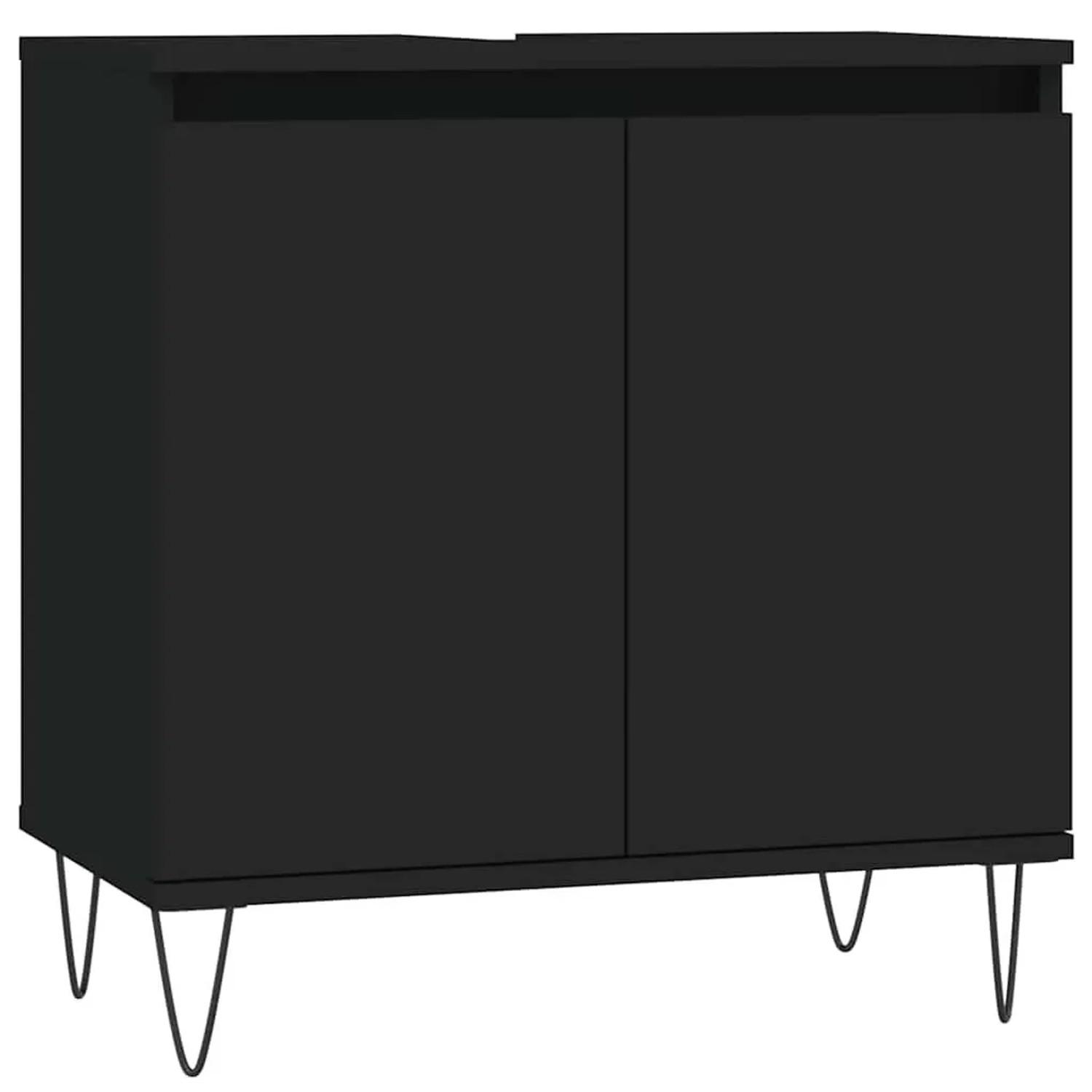 vidaXL Badschrank Schwarz 58x33x60 cm Holzwerkstoff 831581