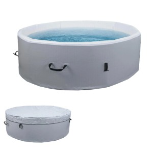 MCW Whirlpool N97 Ersatz-Pool 5 Personen Aufblasbar Rund Ø180cm Grau-Weiß