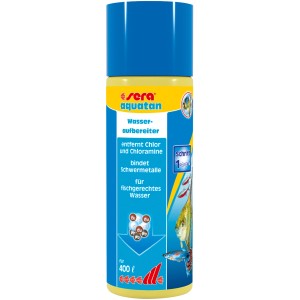 Sera Aquatan Wasseraufbereiter 100ml für Aquarien, entfernt Schadstoffe und macht Leitungswasser fischgerecht.