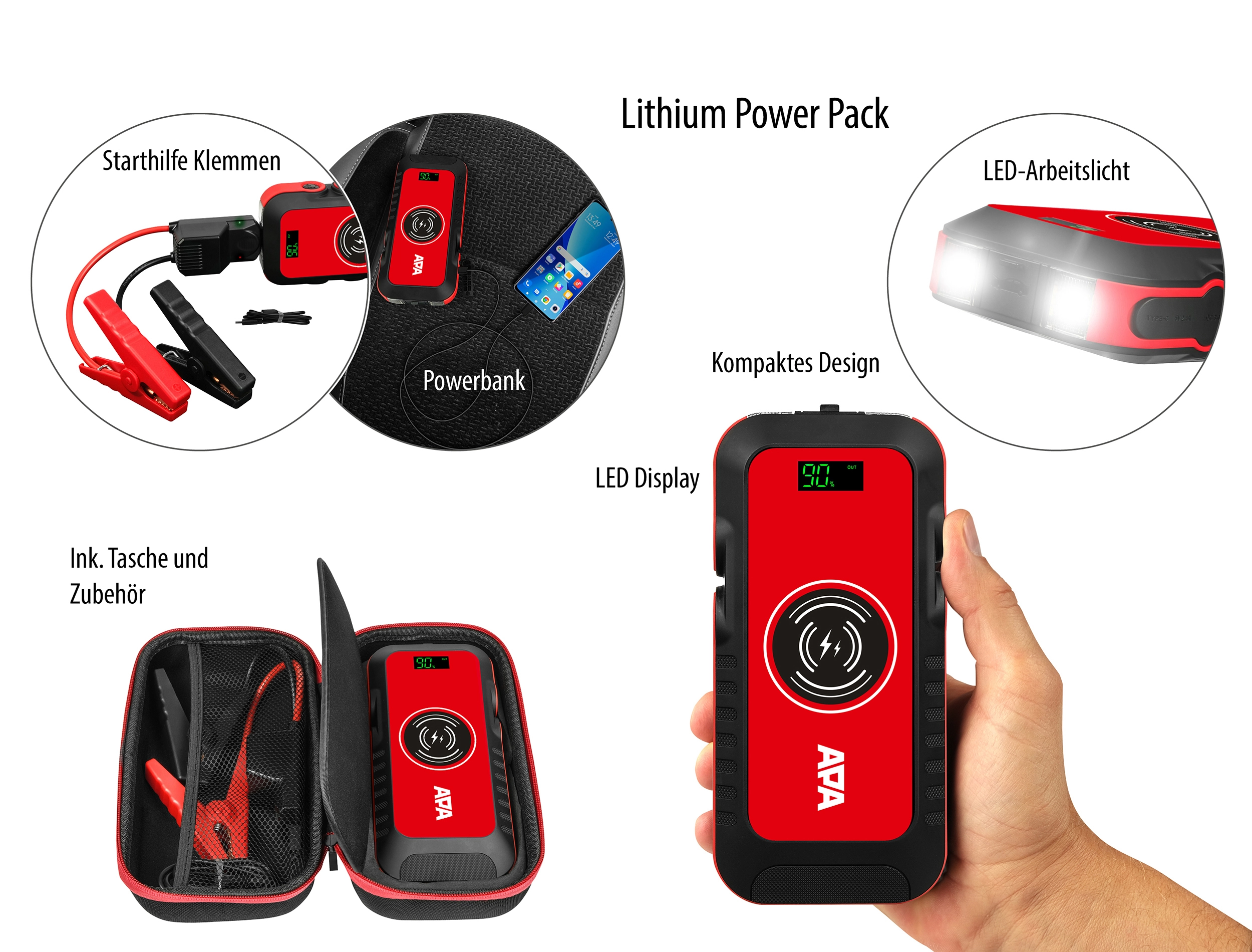 Apa Schnellstartsystem Lithium Powerpack 16.000 mAh Rot kaufen bei OBI