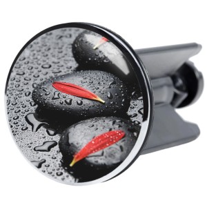 Sanilo Waschbeckenstöpsel Elegance mit Stein- und Blütenblatt-Motiv für handelsübliche Waschbecken.