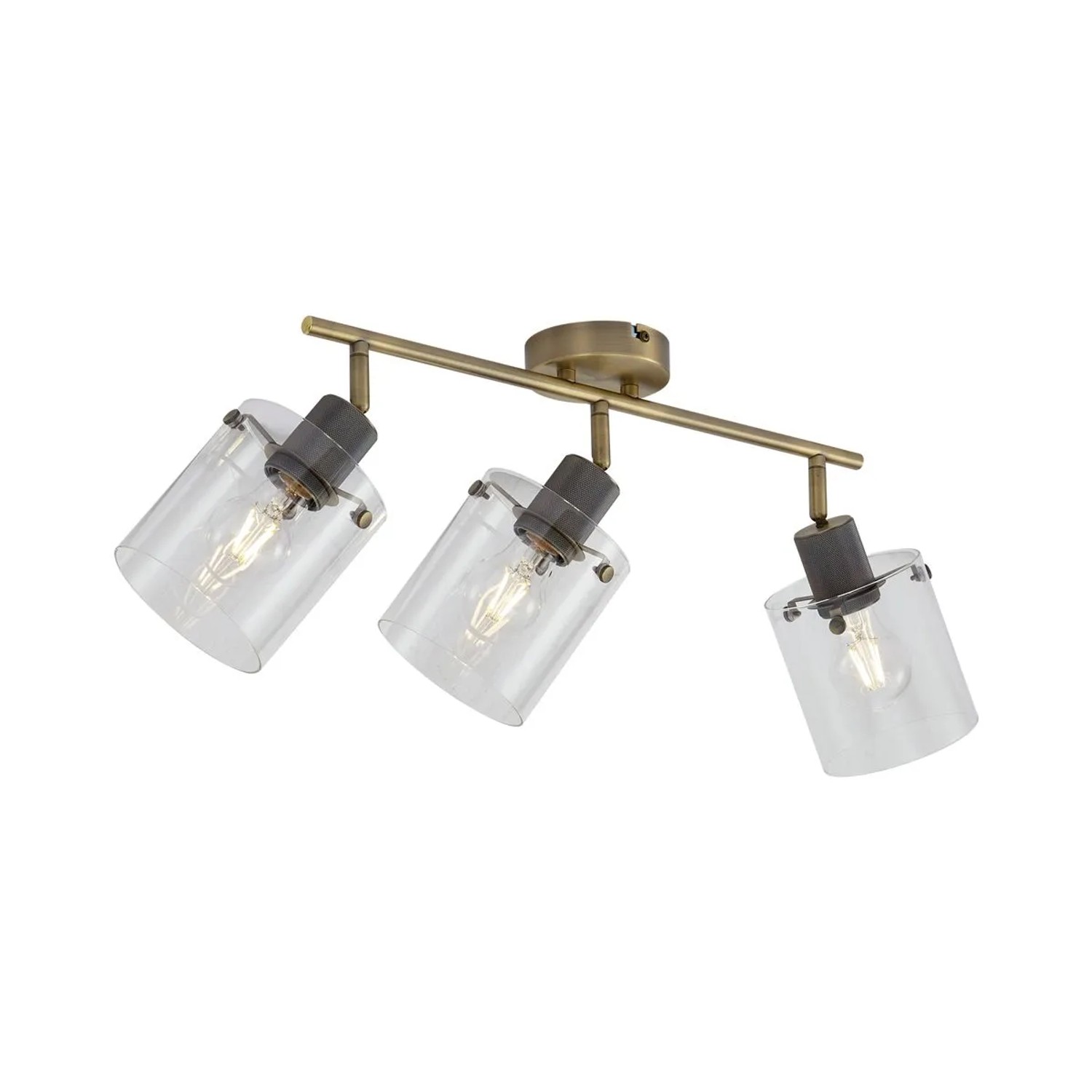 QAZQA Design Deckenstrahler Bronze mit Klarem Glas 3 Licht Domo