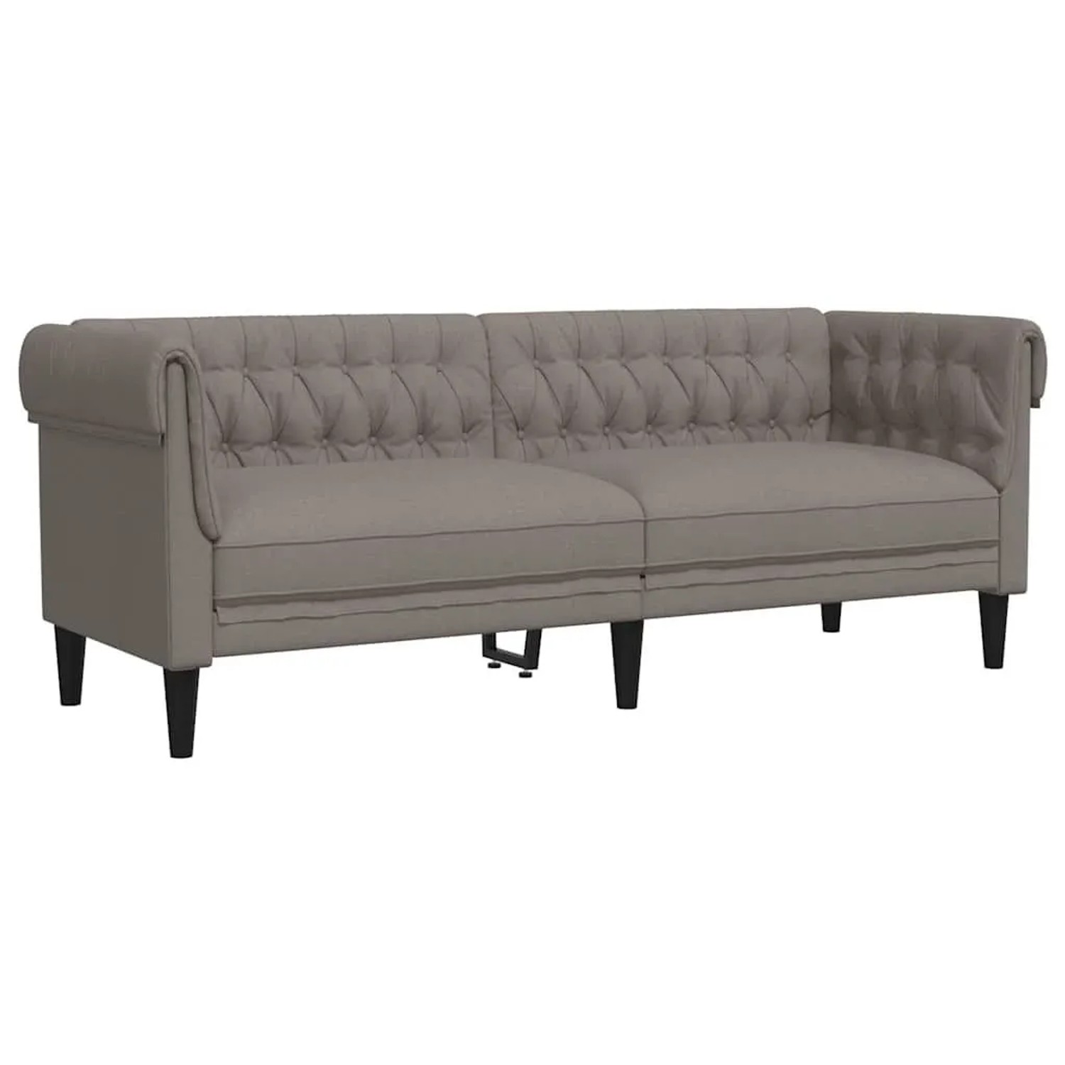 vidaXL Chesterfield-Sofa 3-Sitzer Taupe Stoff 372561