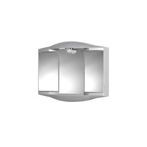 Sieper Spiegelschrank Chico, 62x53cm, alufarben, hochglänzend mit zwei Türen und Beleuchtung.