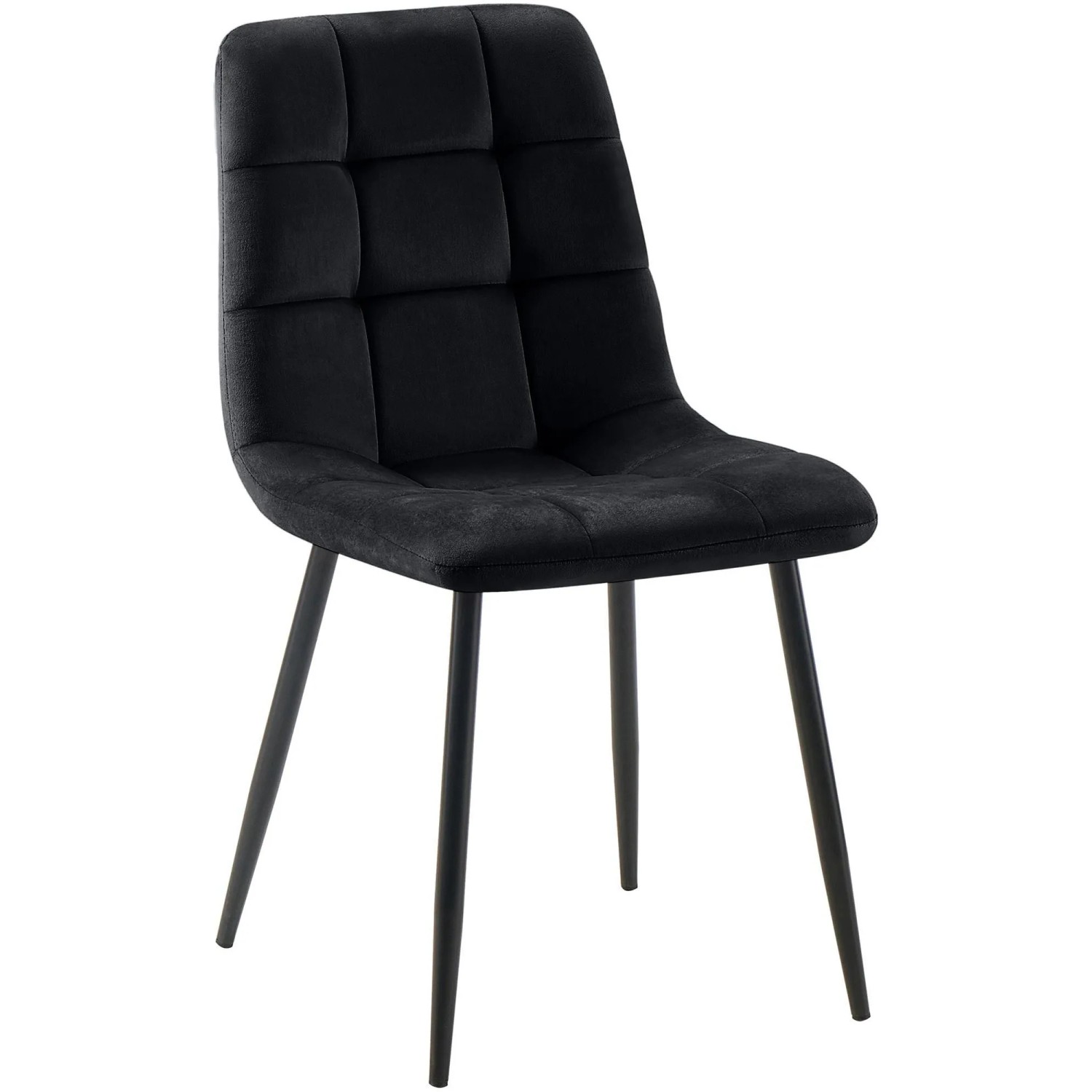 DELUKE Esszimmerstuhl FIGAD Samt Schwarz 45x55x84cm Essstühle Esszimmerstühle Küchenstühle Wohnzimmerstühle