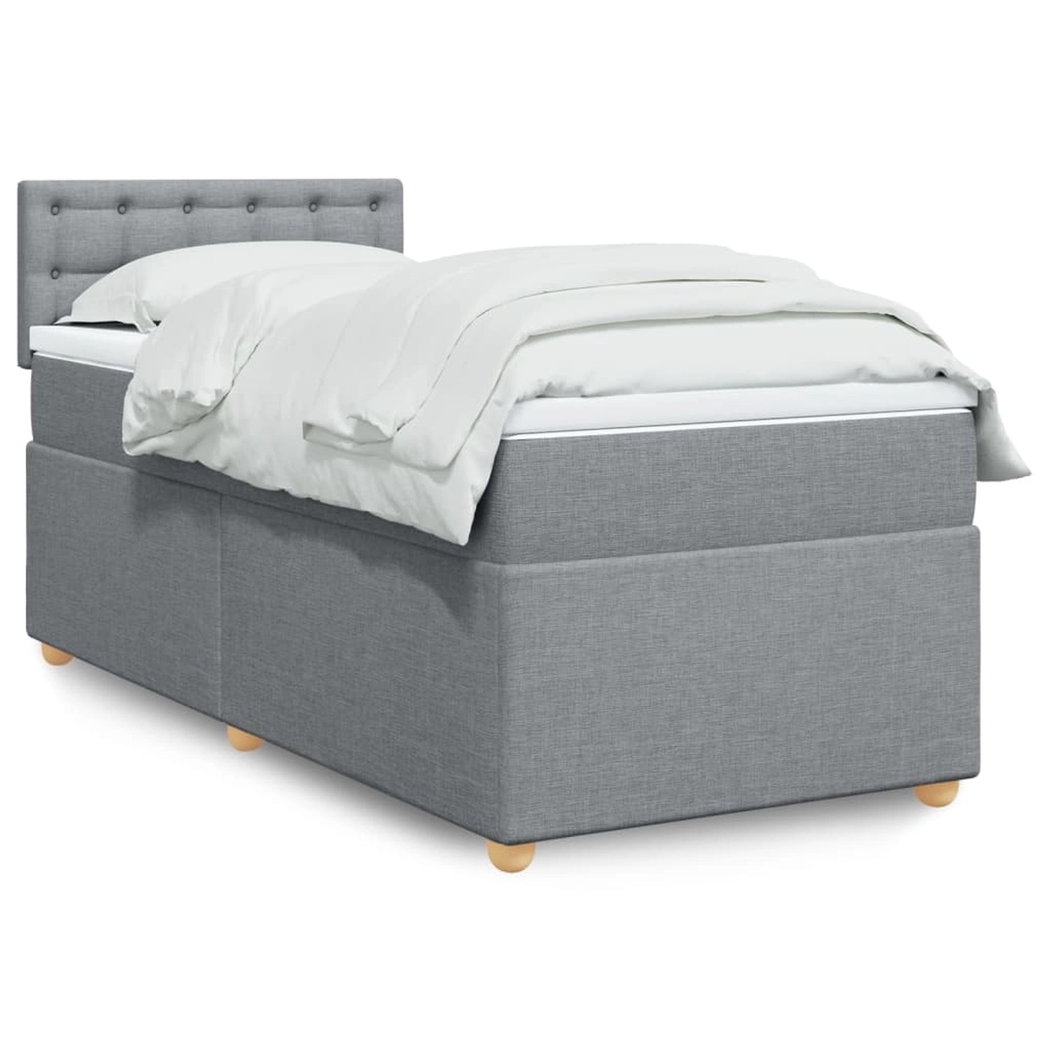 vidaXL Boxspringbett mit Matratze Hellgrau 80x200 cm Stoff 3288821 günstig online kaufen