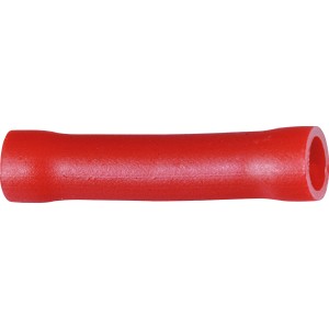 Roter, isolierter Hilpress Stoßverbinder für Kabel 0,5-1mm², Verbindungsklemme.