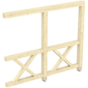 Skan Holz Seitenwand Andreaskreuz für 300 cm tiefe Terrassenüberdachung aus Leimholz.