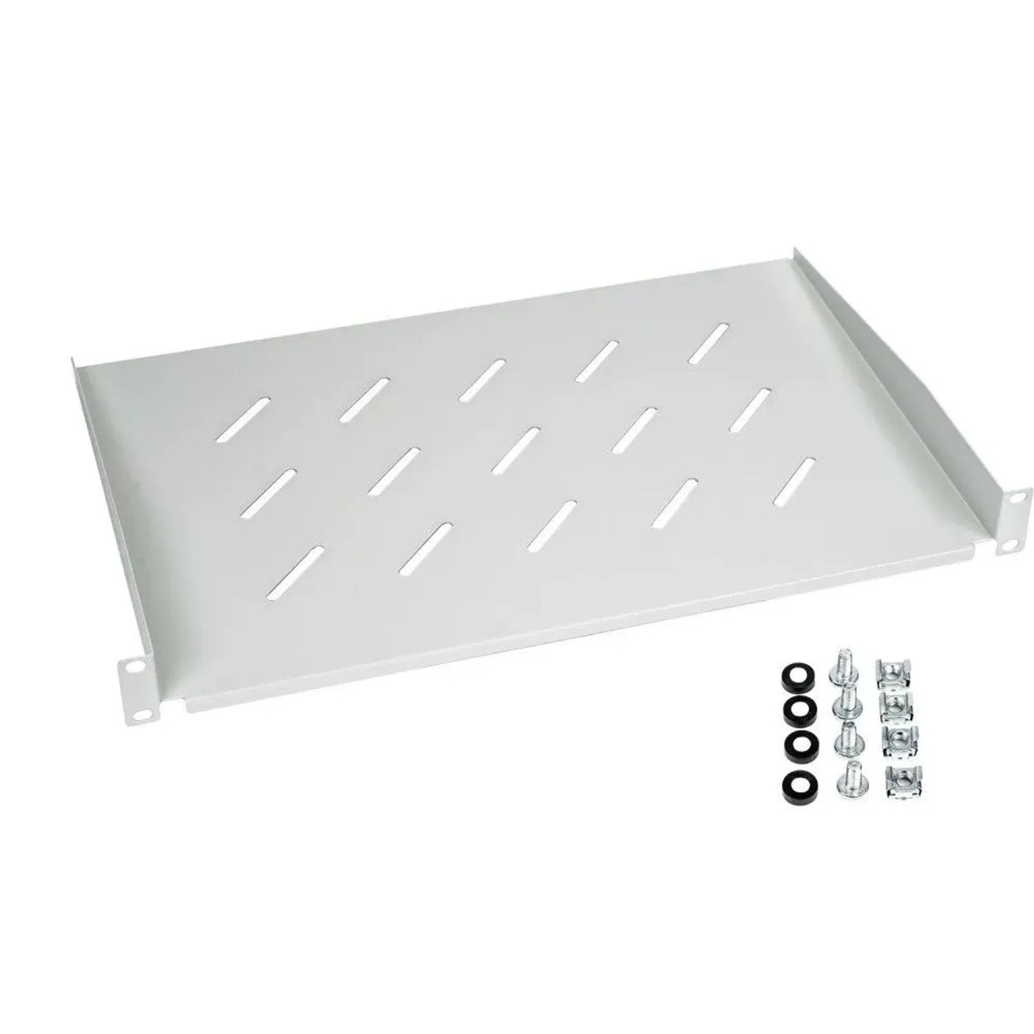 HMF 65499 Fachboden für Serverschrank  19 Zoll  1 HE  300mm Lichtgrau