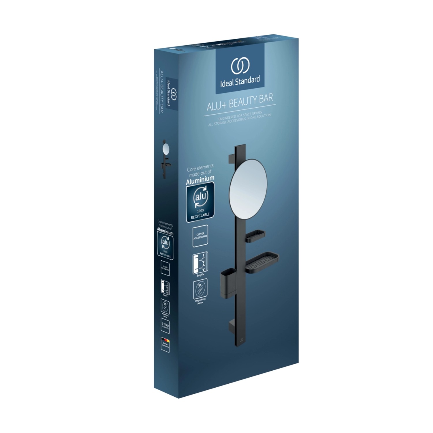 Ideal Standard Beauty Kosmetikspiegel-Set Bar, schwarz matt, in Originalverpackung.