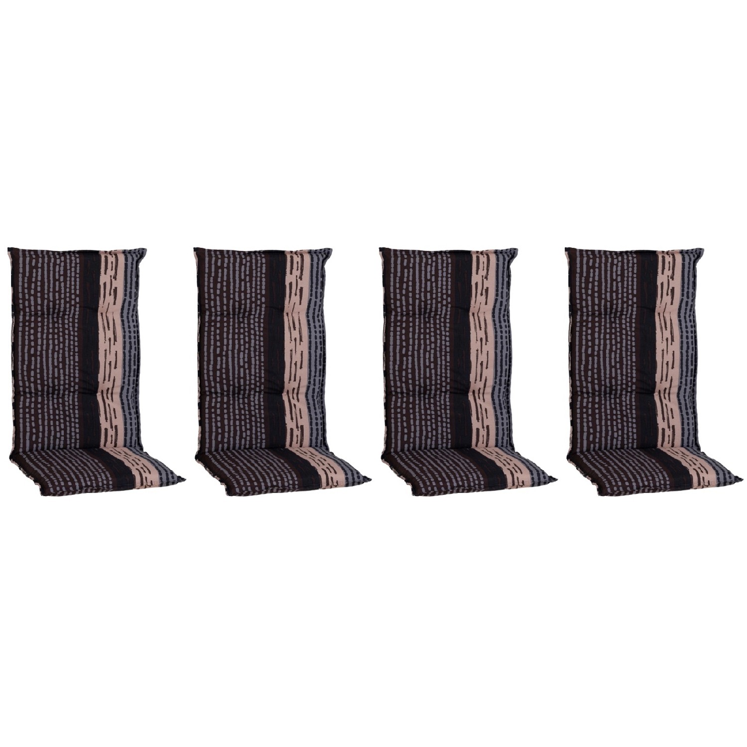 Beo Sitzauflage Hochlehner Bangui 4er-Set gestreift Grau-Ecru günstig online kaufen