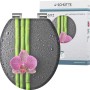 Schütte WC-Sitz Asia mit Holzkern und Absenkautomatik, Bambus-Orchideen-Motiv.