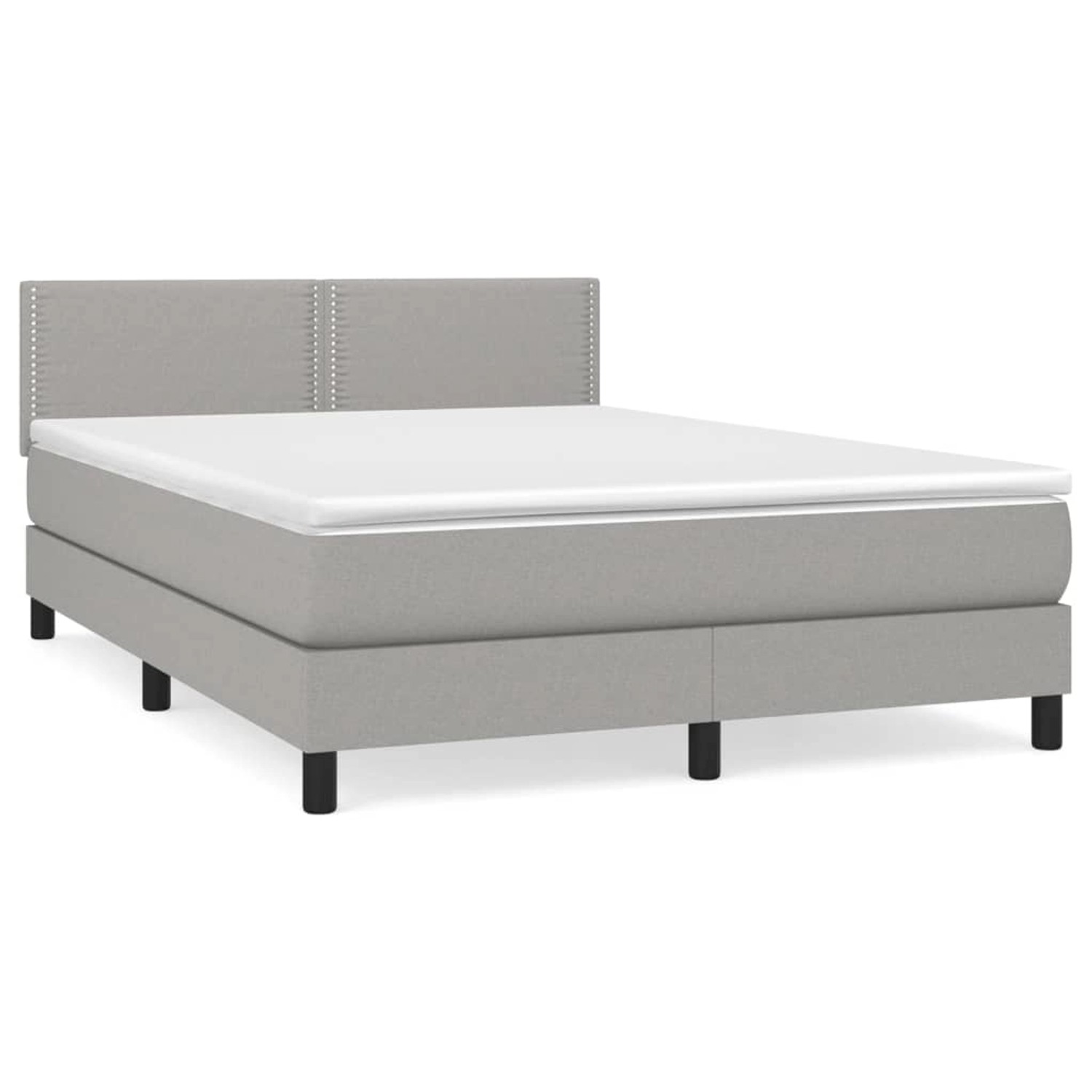 vidaXL Boxspringbett mit Matratze Hellgrau 140x200 cm Stoff1399136 günstig online kaufen