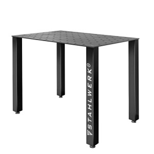 STAHLWERK Schweißtisch DIY-Bausatz mit Lochraster, 12 mm Stahlplatte und pulverbeschichteten Beinen.