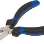 LUX Abisolierzange Classic 160 mm mit blau-schwarzem 2-Komponenten-Griff.