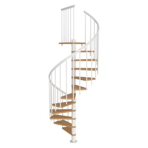 Dolle Spindeltreppe Montreal Ø 140 cm Buchenfurnier Geländer Weiß FSC