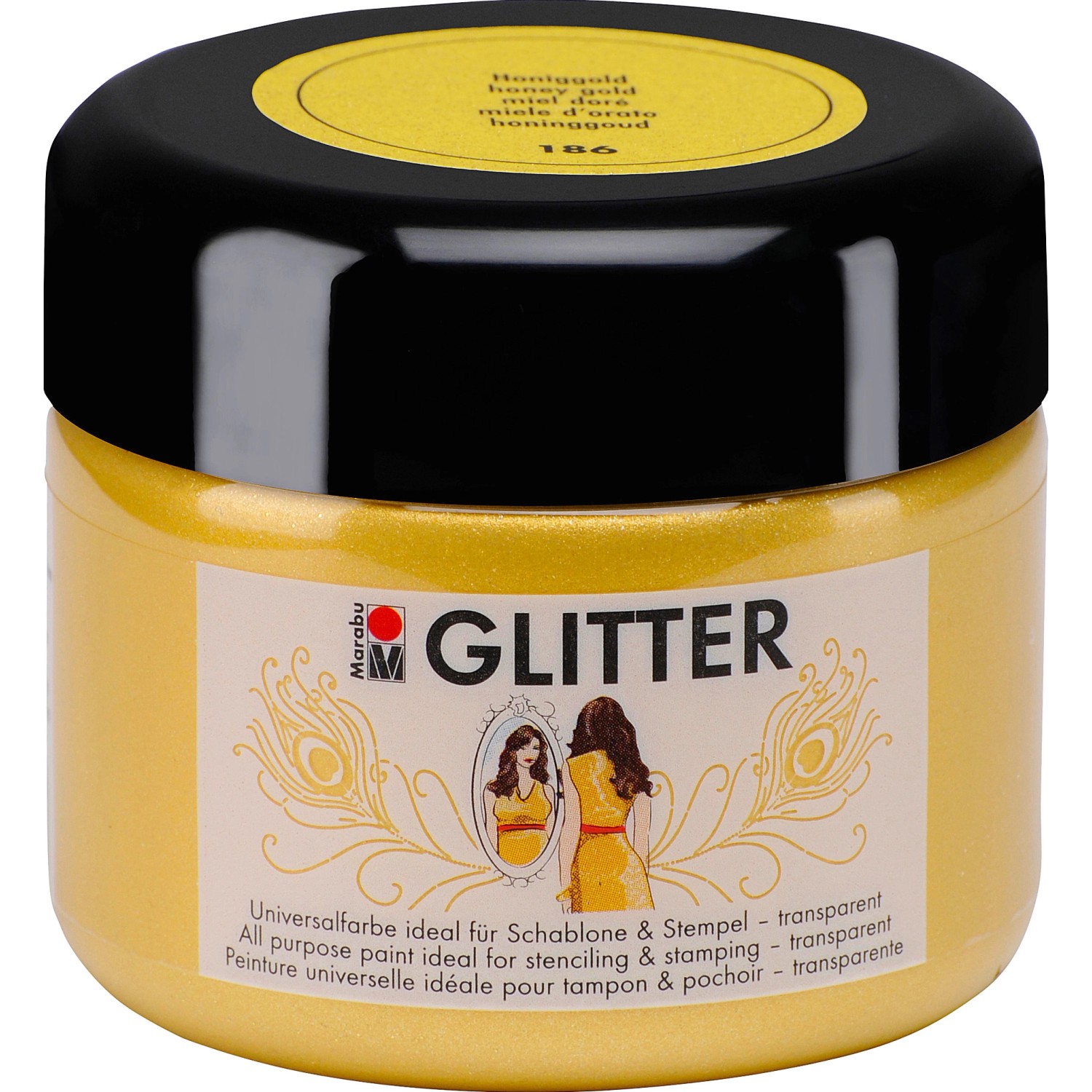 Marabu Glitter transparent 225 ml Honiggold