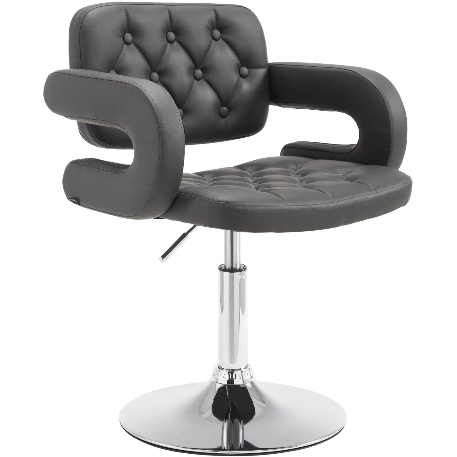 DELUKE Lounger Sessel TURKU Kunstleder Grau 62x55x76cm Barhocker Loungesessel Wohnzimmer Bequem Clubsessel Sessel Hotel