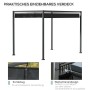 Schwarze Outsunny Pergola mit einziehbarem Sonnendach aus Metall und Polyester.