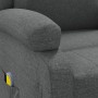 Detailansicht: Dunkelgrauer vidaXL Massagesessel aus Stoff mit Fernbedienung in Seitentasche.