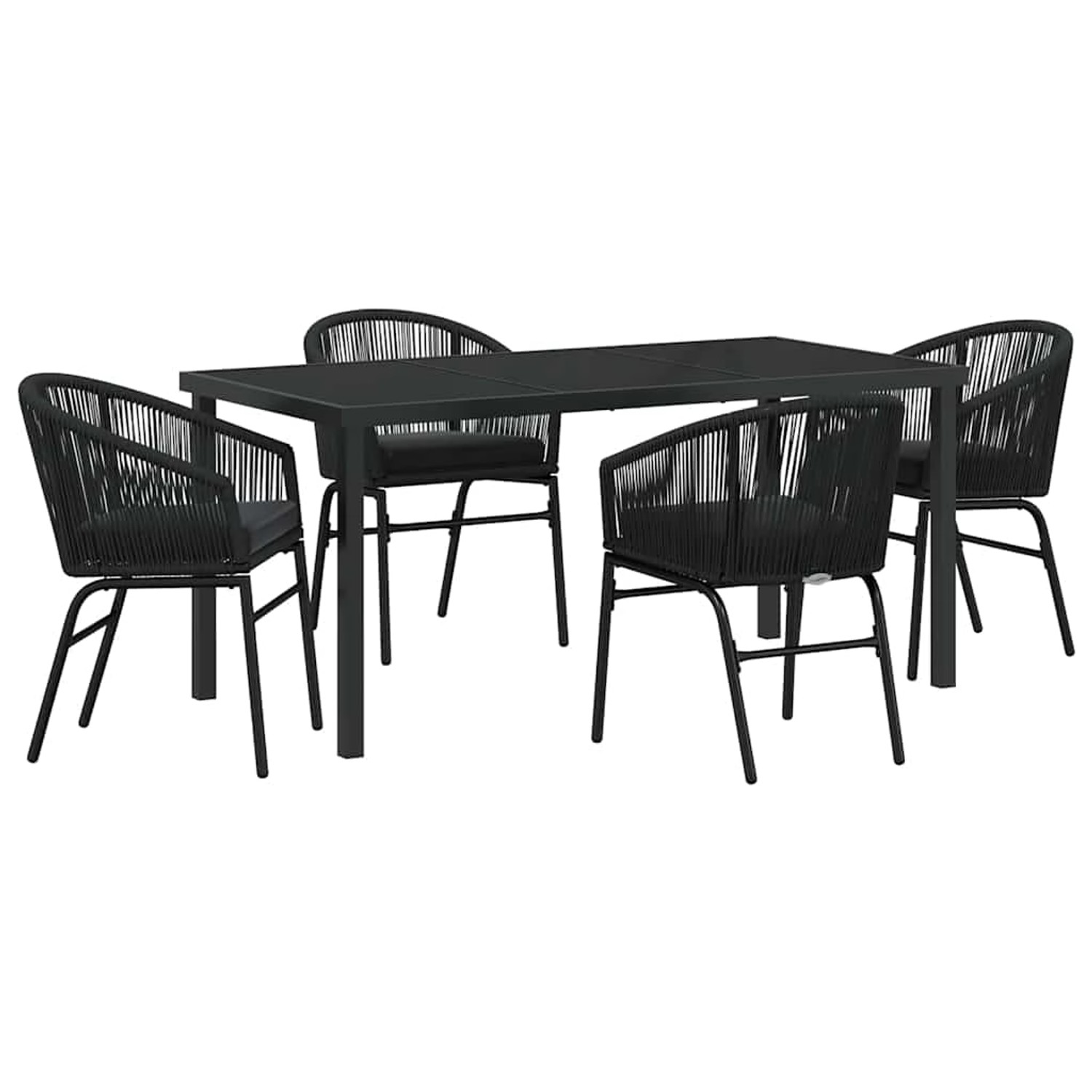 vidaXL Garten Essgruppe 5-Tlg Schwarz Poly Rattan 3379348 günstig online kaufen