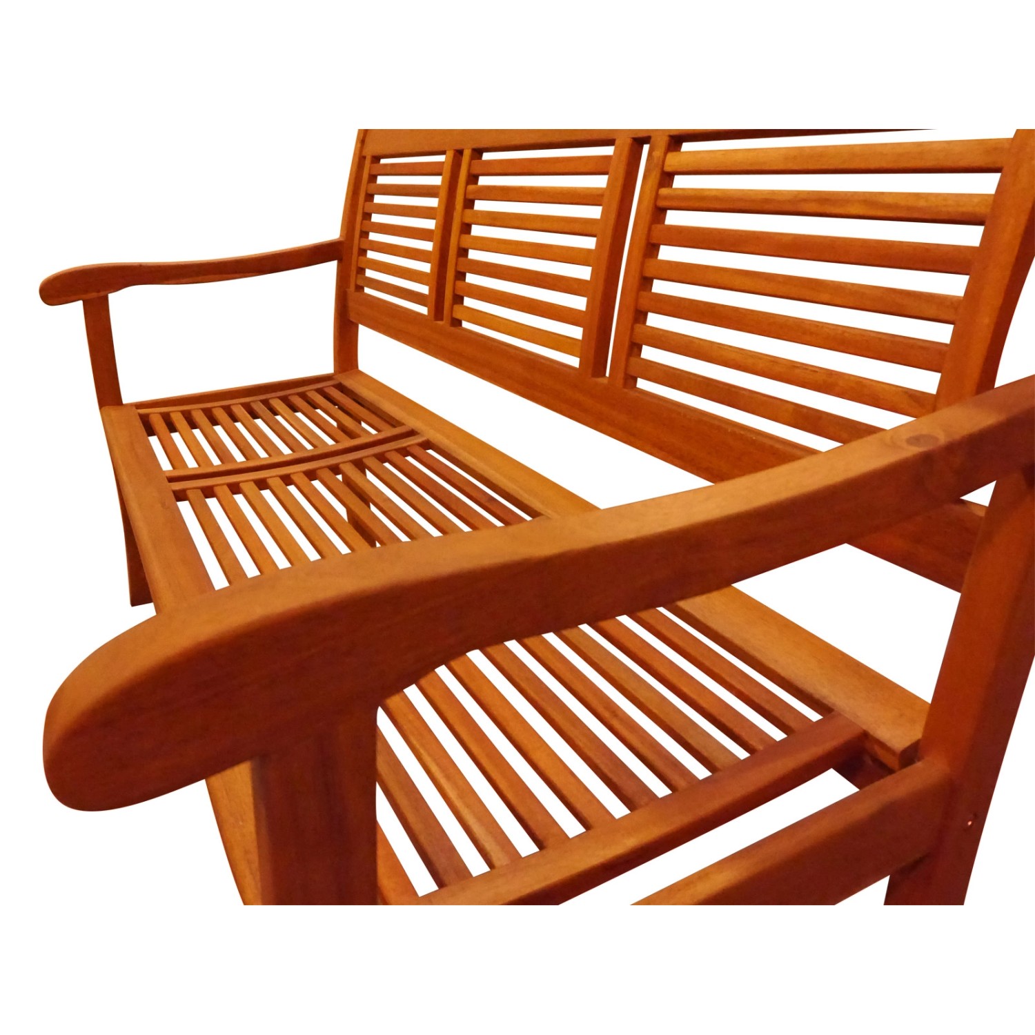 Gartenbank CORUNA aus Akazie, 150 cm, 3-Sitzer. Holzbank mit Arm- und Rückenlehne.