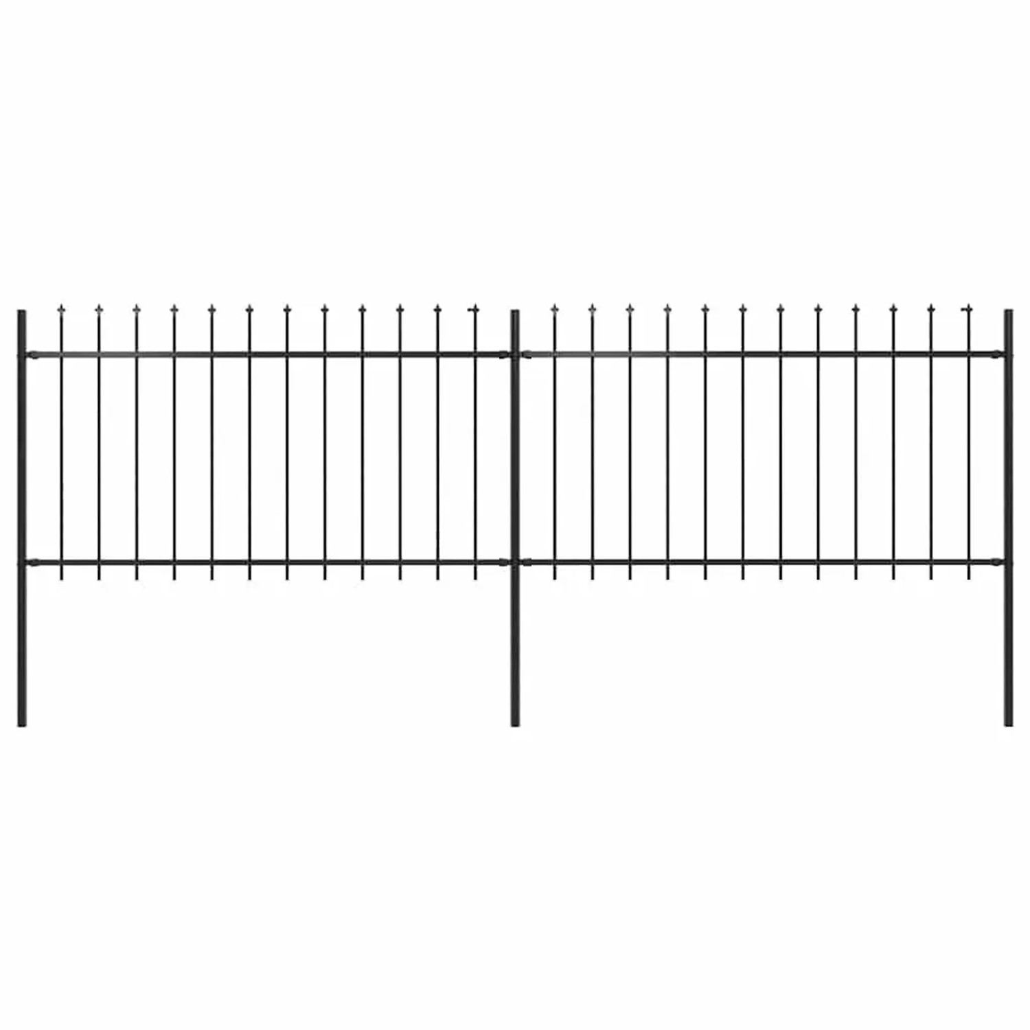 vidaXL Gartenzaun mit Speerspitze Stahl 359 x 100 cm Schwarz 277612 günstig online kaufen