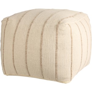 Beiger Sitzsack (45x45x35 cm) mit elegantem Streifenmuster für Wohnzimmer & Co.