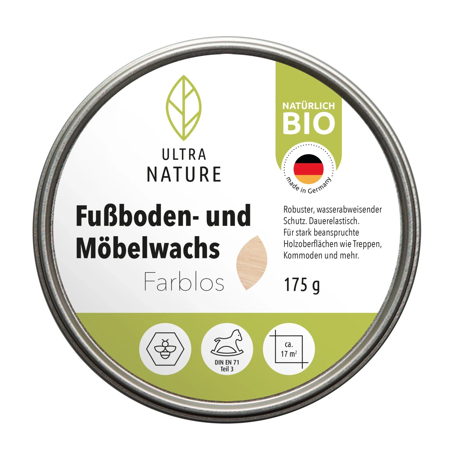 Ultra Nature Fußboden Möbelwachs Farblos 175 g