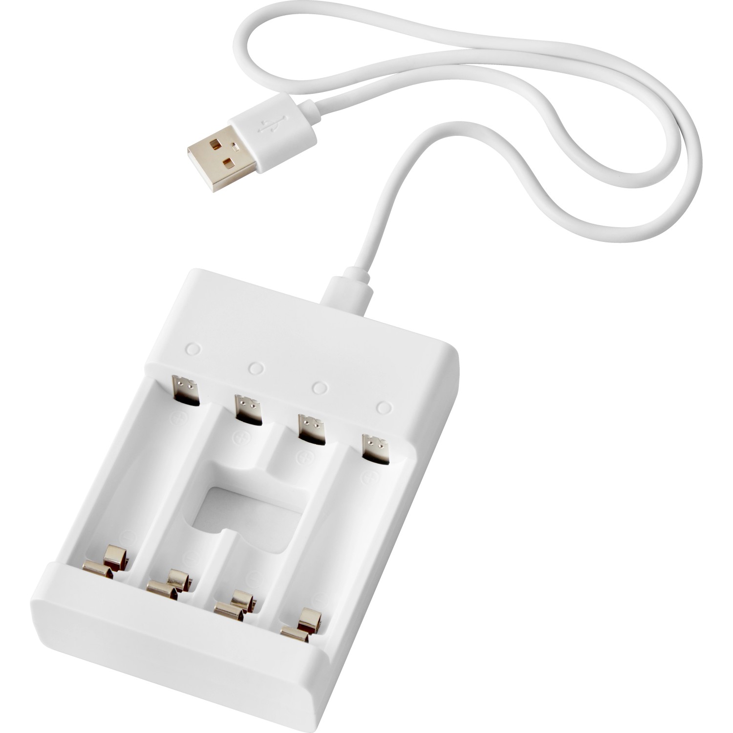 Batterie Ladegerät-Set inkl. 2 x AA, 2 x AAA Batterien & USB-Ladekabel