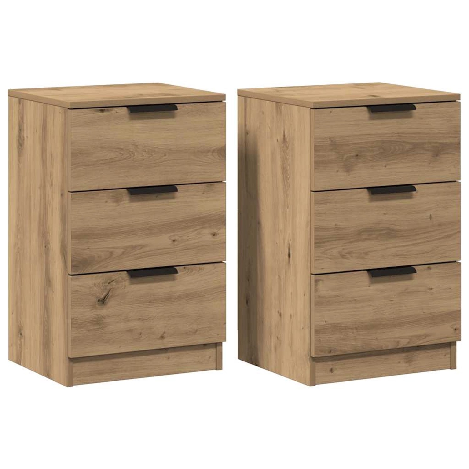 vidaXL Nachttische 2 Stk, Artisan-Eiche 40x36x65 cm Holzwerkstoff 856935 günstig online kaufen