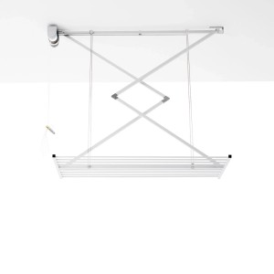Foxydry Wäscheständer Zur Deckenmontage Mit Seilzug Platzsparend 152 cm Weiß