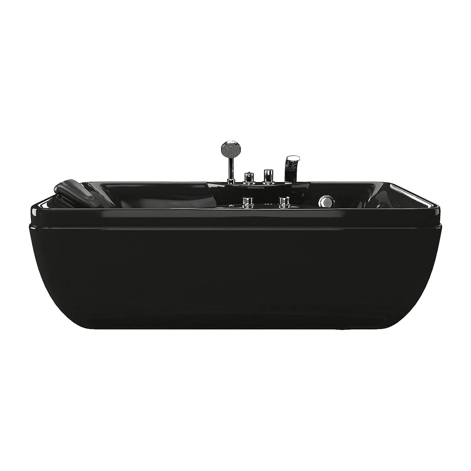 Vente-unique Whirlpoolbadewanne Gavino Schwarz 150 cm