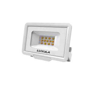 Weißer LUXULA LED Fluter 10W, 1000lm, 4000K. Neutralweißes Flutlicht mit Slim Design für Spots.