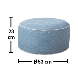 Aufblasbarer Campinghocker Elfros in Blau mit Ornamentmuster, Ø 53 cm.