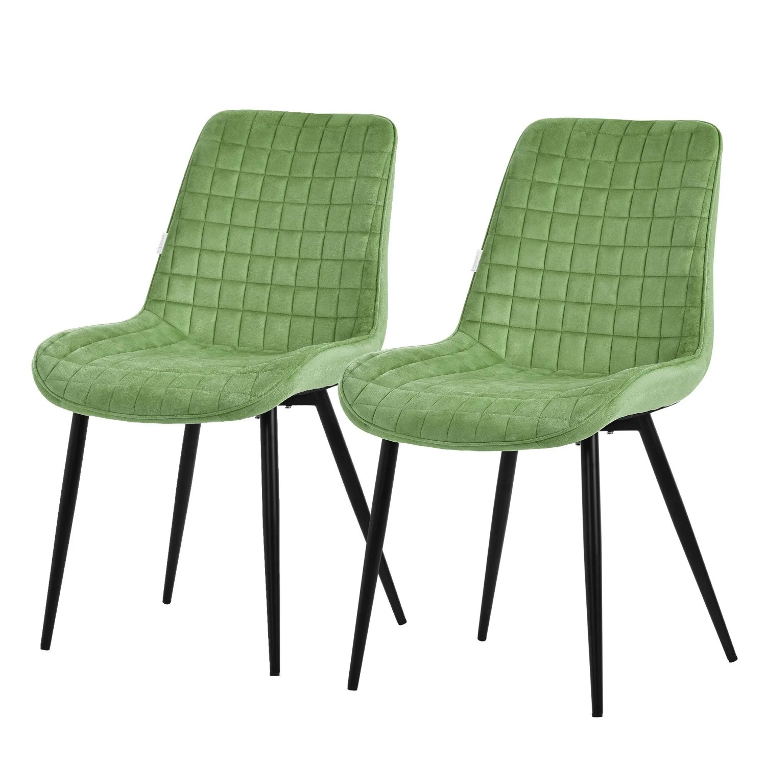 ML-Design Esszimmerstühle 2er Set Salbei Samtbezug Metallbeinen