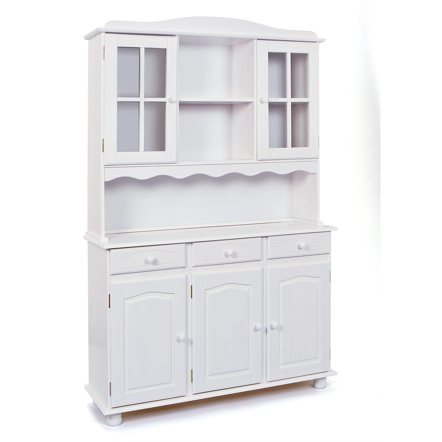 ebuy24 Siena Vitrinenschrank mit 3+2 Türen und 3 Schubladen Weiss günstig online kaufen