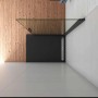 Schwarze Duschkabine 100x200cm mit Doppeltür aus Klarglas im Badezimmer.